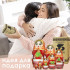 Matryoshka Nesting Dolls in Orange Dress and Head Scarf with Hazelnuts 7 Pcs
