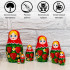 Traditional Russian Doll with Strawberry Pattern - Russian Nesting Dolls Set of 7 pcs 