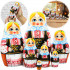 Wooden Russian Matryoshka Doll in Folk Slavic Outfit with Spikelets Set 7 pcs