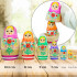 Matryoshka Dolls with Traditional Painting Set 7 pcs - Hand Crafted Russian Dolls with Flower Decorations