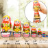 Nesting Dolls in Sarafan Dress with Folk Ornaments and Apples, Pears and Red Currant Set of 7 pcs