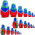 Handmade Nesting Dolls in a Sundress With Roses - Set of 7 Pcs