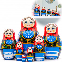 Polish Nesting Dolls Set of 7 pcs - Matryoshka Dolls in Polish Costumes with Ornaments
