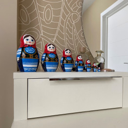 Polish Nesting Dolls Set of 7 pcs - Matryoshka Dolls in Polish Costumes with Ornaments