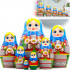 Matryoshka Doll in Belarussian Traditional Dress Set of 7 pcs - Russian Doll with Cornflowers, Spikelets and Chamomile Flowers