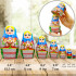 Matryoshka Doll in Belarussian Traditional Dress Set of 7 pcs - Russian Doll with Cornflowers, Spikelets and Chamomile Flowers