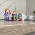 Russian Dolls in Rainbow Sarafan Dress with Meadow Flowers Set of 7 pcs