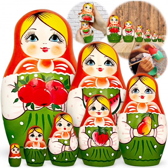 Traditional Handcrafted Nesting Dolls Set of 7