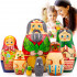 Matryoshka Dolls with Characters from Russian Folk Tale Enormous Turnip Set of 7 pcs