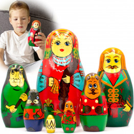 Matryoshka Dolls Heroes from Russian Folk Fairy Tale The Princess Frog Set of 7 pcs