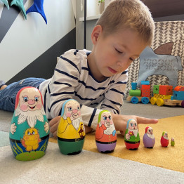 Matryoshka «Seven Dwarfs», Set of 7 pcs  - Hand Painted Dwarfs Nesting Dolls