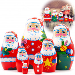 Santa Nesting Dolls Set of 7 pcs - Russian Dolls with Santa Claus Decoration