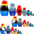 Wooden Nesting Dolls Set of 7 Pcs Little Red Riding Hood Hand-Painted