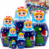 Snegurochka Nesting Dolls Set of 7 pcs - Matryoshka Doll with Snow Maiden Christmas Decorations