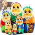 Gnome Nesting Dolls Set – 7 Hand-Painted Wooden Figures – Eco Toy for Kids