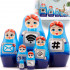 Blue Unusual Computer Matryoshka Nesting Dolls Set of 7 Pcs