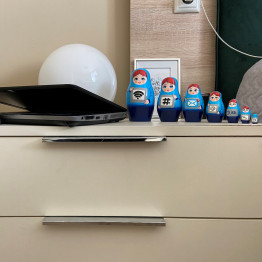 Blue Unusual Computer Matryoshka Nesting Dolls Set of 7 Pcs