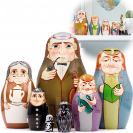 Matryoshka Russian Nesting Dolls On The Motives Stories of Sherlock Holmes 7 pcs Wooden Figurines