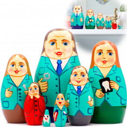 Dentist-Themed Nesting Dolls Set for Children Handcrafted - 7Pcs