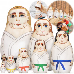 Martial Arts Nesting Dolls Set of 7 pcs - Karate Gifts - Taekwondo Gifts - Aikido Toys