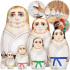 Martial Arts Nesting Dolls Set of 7 pcs - Karate Gifts - Taekwondo Gifts - Aikido Toys