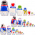 Wooden Nesting Dolls 7-Piece Snowman Set Hand-Painted Natural Wood Winter Montessori Toy