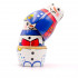 Wooden Nesting Dolls 7-Piece Snowman Set Hand-Painted Natural Wood Winter Montessori Toy