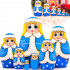 Snow Maiden Nesting Dolls Set of 7 pcs - Wooden Christmas Nesting Dolls - Winter Decor - Christmas Decorations - Christmas Ornaments