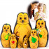 Hedgehog Wooden Nesting Dolls Set of 7 pcs -  Animal Decor - Russian Handmade Matryoshka Stacking Doll