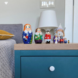 Nutcracker Nesting Dolls Set 7 Pcs - Figures, Gifts, Christmas Decorations, Ornaments, Figurine