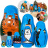 Matryoshka Dolls Blue Set with Brest City Memorable Landmarks
