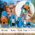 Matryoshka Dolls Blue Set with Brest City Memorable Landmarks