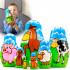 Farm Animals Set 7 pcs Wood Nesting Dolls - Pet Figurine Wooden Matryoshkas