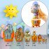 African Savanna Animals, 7 Pieces Wooden Nesting Dolls Set