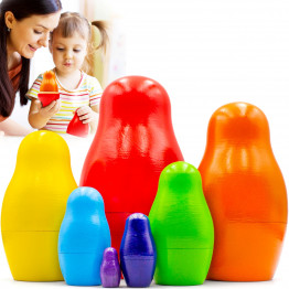 Wooden Nesting Rainbow Set of 7 pcs - Wooden Rainbow Stacking Dolls - Wooden Rainbow Gifts - Rainbow Decorations - Stacking Rainbow Matryoshka