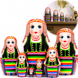 Collectible Series "Folk Costumes of Belarus": Matryoshka "Domachevo Costume", Set of 7