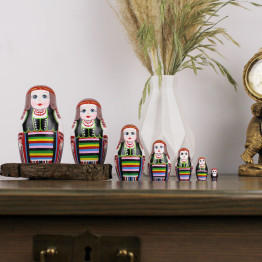 Collectible Series "Folk Costumes of Belarus": Matryoshka "Domachevo Costume", Set of 7