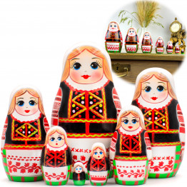 Collectible Series «Traditional Women's Costumes of Belarus»: Matryoshka «Kalinkovichi Costume», Set of 7