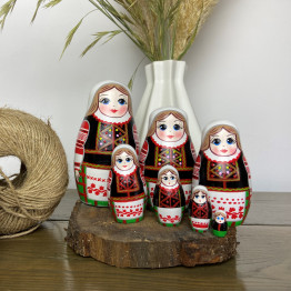 Collectible Series «Traditional Women's Costumes of Belarus»: Matryoshka «Kalinkovichi Costume», Set of 7
