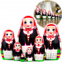 Collectible Series «Traditional Women's Costumes of Belarus»: Matryoshka «Maladzyechna Costume», Set of 7