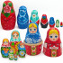 Hand Painted Wooden Nesting Dolls with Floral Design, Set of 7