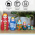 Hand Painted Wooden Nesting Dolls with Floral Design, Set of 7