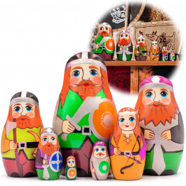 Nesting Dolls Pirates and Vikings - Matryoshka Stacking Dolls 7 Pcs