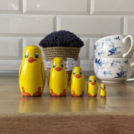 Ducks Nesting Dolls Set of 7 Pcs - Yellow Duck Handmade Decorations