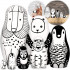 Black-and-White Animal Nesting Dolls Set of 7 - Black and White Decor