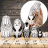 Black-and-White Animal Nesting Dolls Set of 7 - Black and White Decor