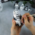 Black and White Animals Nesting Dolls Personalized Gifts Set 7 pcs - Customized Matryoshka Doll