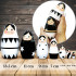 Black and White Wooden Nesting Dolls Set of 7 pcs - Black and White Decor