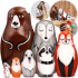 Wild Animals Russian Nesting Dolls Set of 7 pcs - Matryoshka Dolls as Forest Animals Figures