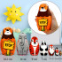 Personalized Zoo Animals Nesting Dolls Set of 7 Pcs Hand-Painted - Custom Name Gifts